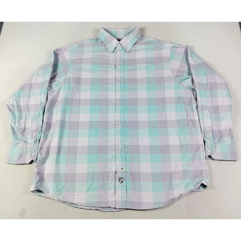 Cremieux Shirt Mens Big 2X Multicolor Plaid Business Casual Career Office Formal